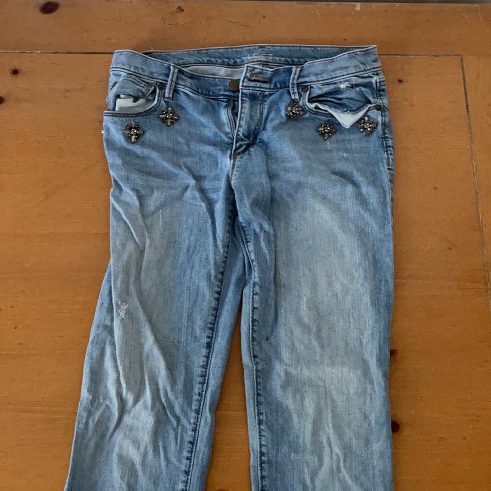 Ann Taylor Jeweled Boy Friend Jeans